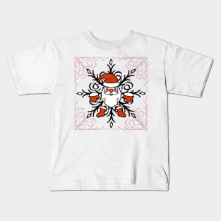 Santa Clause with SnowFlakes New Year Christmas Art Kids T-Shirt